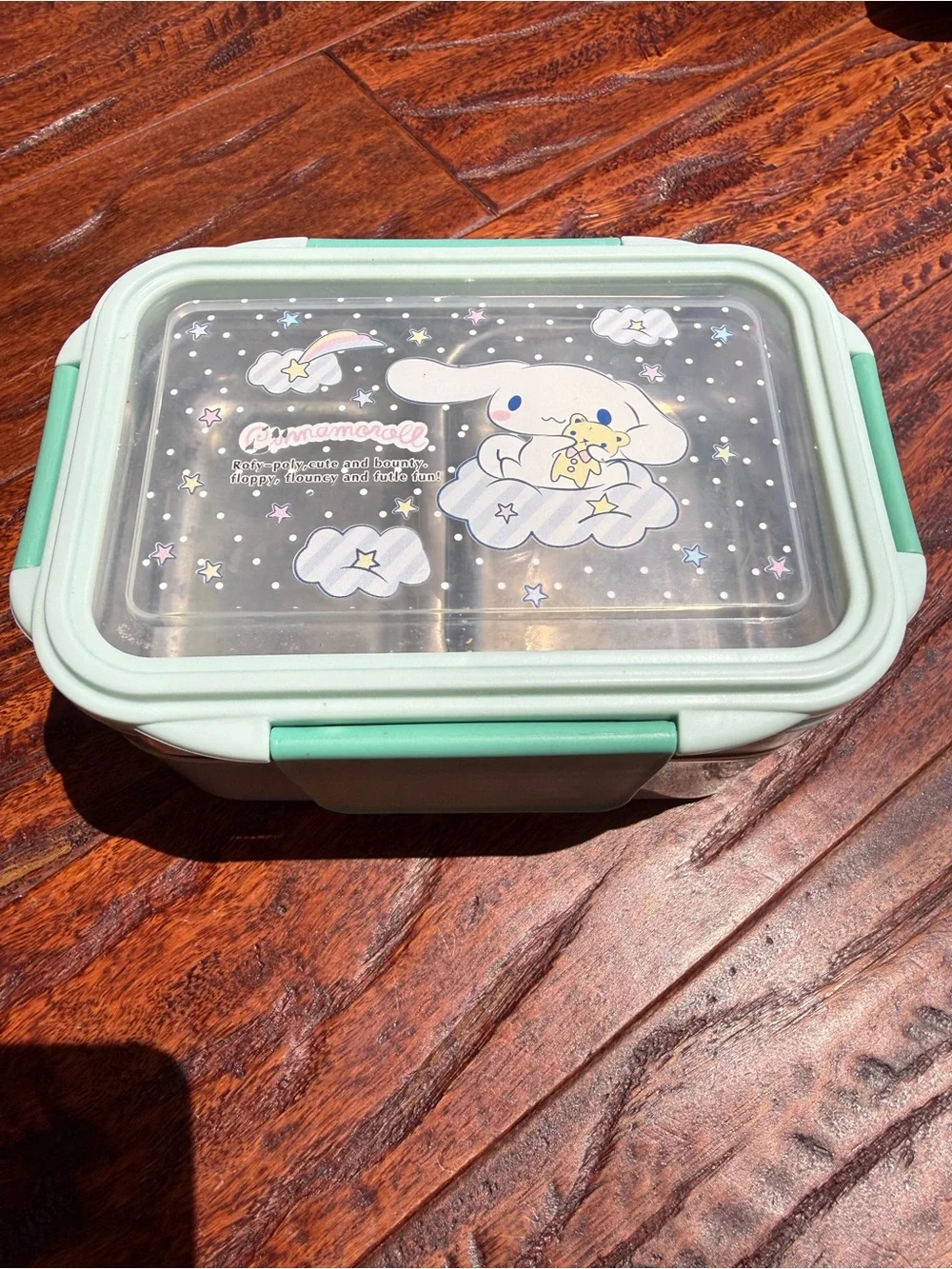 Mint Green Cute Character Food Storage Container
